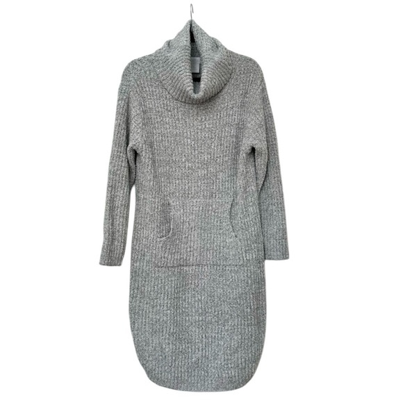 Softies Marshmallow Slouch Turtleneck Lounger Dress Womens Gray Ribbed - Picture 2 of 10
